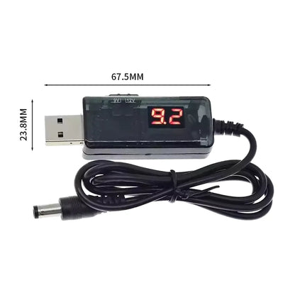 USB to DC 5.5mm/3.5mm Power Boost Cable 5V to 9V/12V with 3.5x1.35mm Adapter for Router, Modem, and Emergency Power Supply