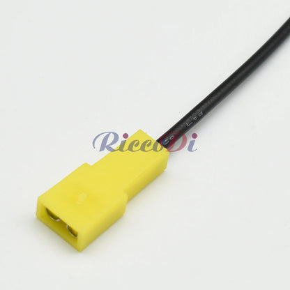 DJ7013B-6.3-21 Automotive Yellow Rectangular Connector — 6.3mm 1-Pin Jacketed Wiring Plug with Terminal