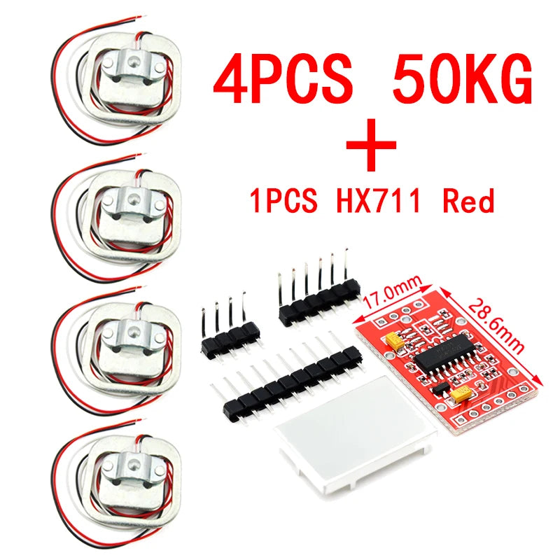 HX711 AD Module with 50Kg Body Load Cell Weighing Sensor and Measurement Tools