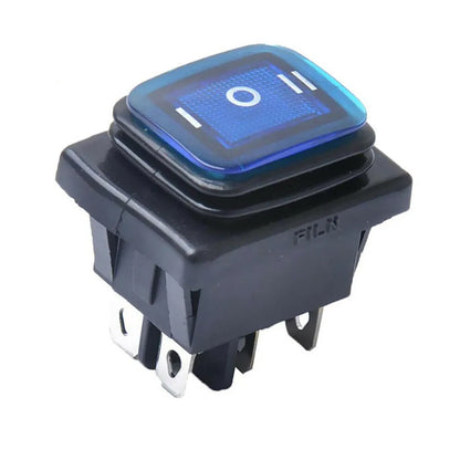 Pack of 2 6 Pin Rocker Switch On Off On DPDT 3 Position 16A 250V AC with Blue LED for Car and Boat Electrical Systems