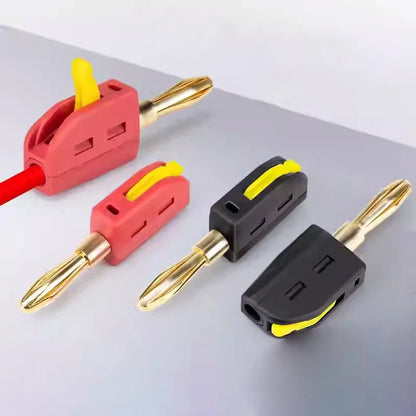 New Portable 32A 4mm Banana Plug High Current Quick Connect Gold-Plated Banana Connectors Audio Copper Speakers Amplifier