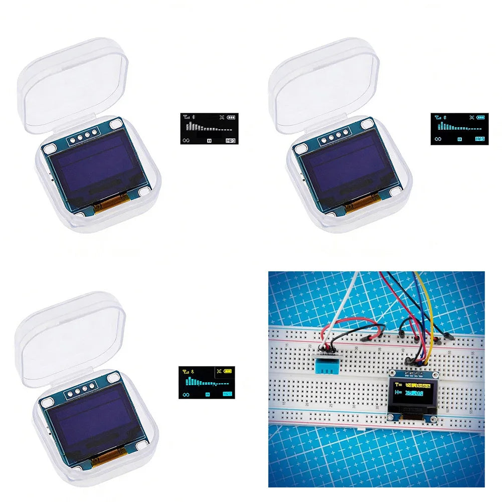 0.96" OLED Display Module 128×64 I²C with 20cm Wire — Arduino, ESP32, STM32 (3-Pack)