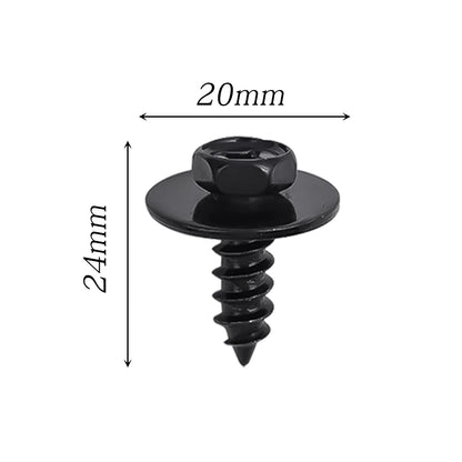 Automotive Hexagonal Self-tapping Screws Fender Splash Guard Rivet Clips 20x24mm 10-50pcs
