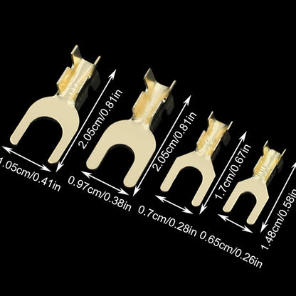 50pcs U-Shaped Brass Grounding Lug Fork Terminal Connector