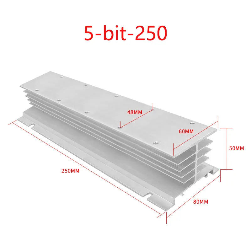 Aluminum Heat Sink for SSR Solid State Relay 10A–100A 12V–220V Cooling Base Single/Three Phase