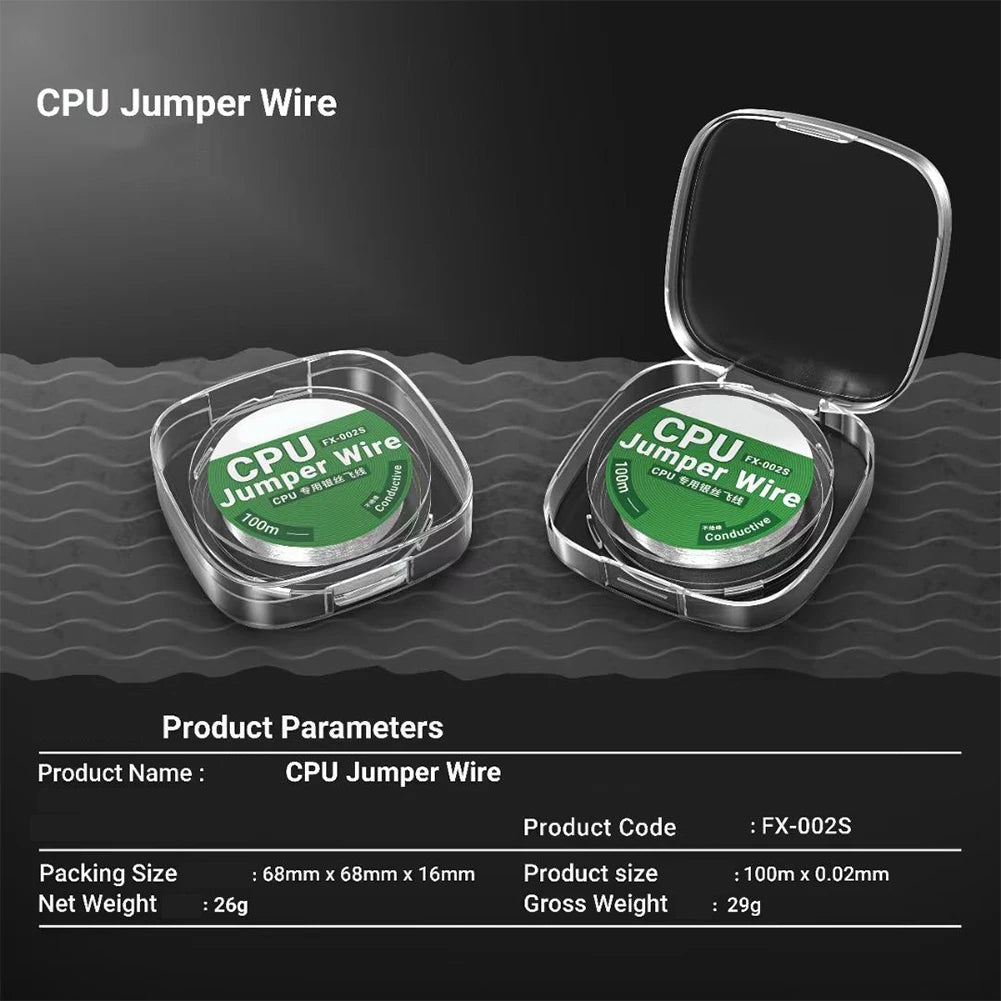 1pc CPU-specific Silver Flying  FX-002S 0.02mm Ultra-Thin CPU 100m For Jumper Cable For Mobile Phone Repair For Precise Repairs