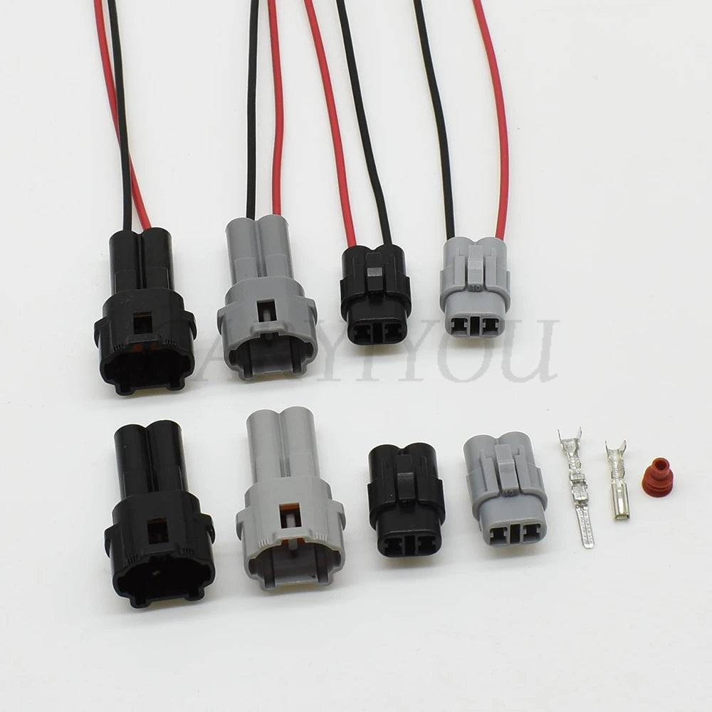 2 Pin 2mm Sealed Connector 6180-2321 6187-2311 DJ7026-2 PA66 Gray Black Waterproof for Honda