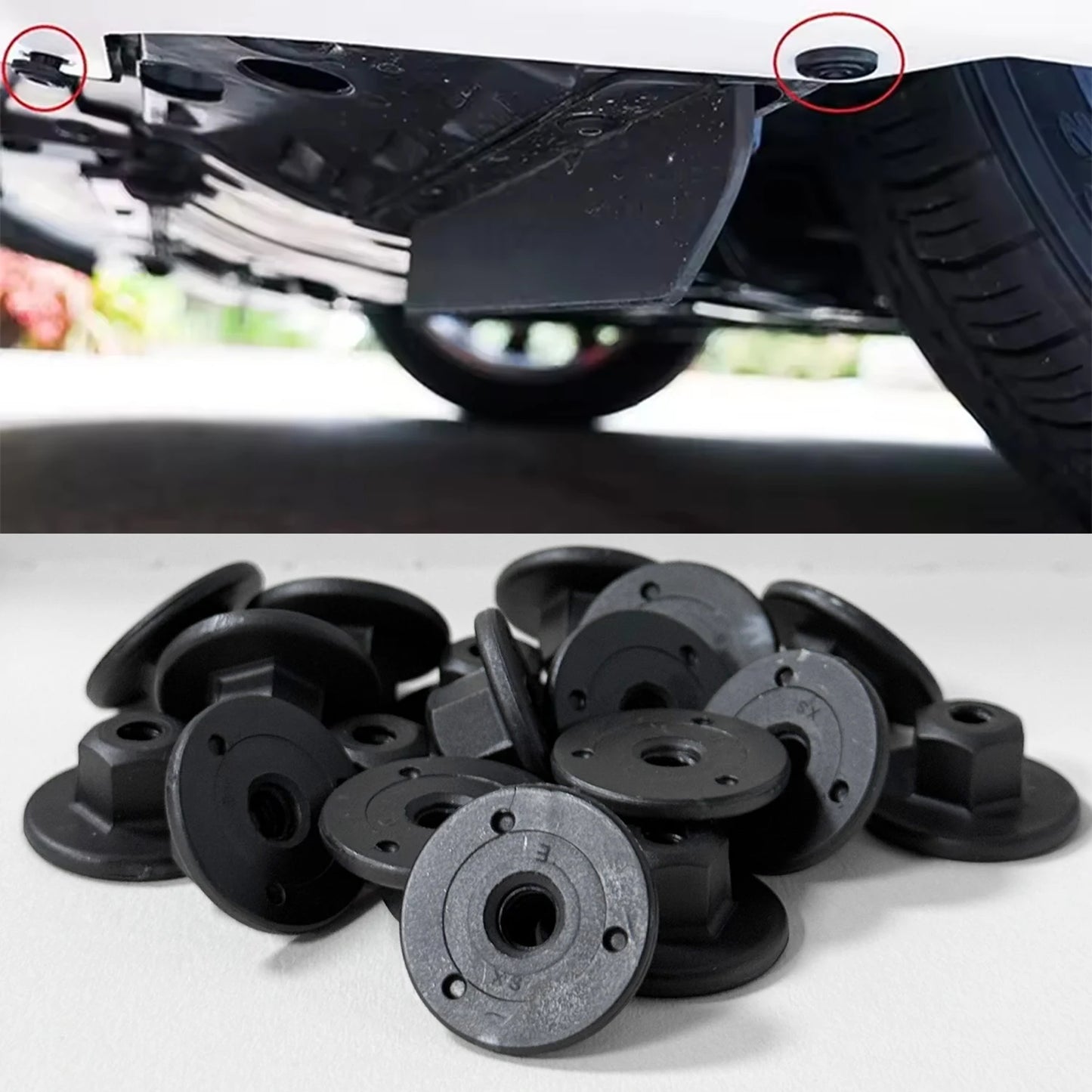 100/10pcs Auto Clips for Hex Head Plastic Self-Threading Nut for BMW Retainer Chassis Rear Bumper Splash Shield Car Interior