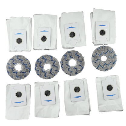 Set of 8 Dust Bags and 4 Wiping Cloths for Deebot For T20 For Omni X1 For Omni 8 Robot Vacuum Cleaner Protective Accessories