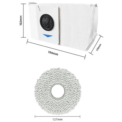 Set of 8 Dust Bags and 4 Wiping Cloths for Deebot For T20 For Omni X1 For Omni 8 Robot Vacuum Cleaner Protective Accessories