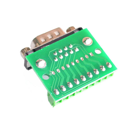 D-Sub 9-Pin DB9 RS232 Serial to Terminal Adapter Connector Breakout Board, Female and Male