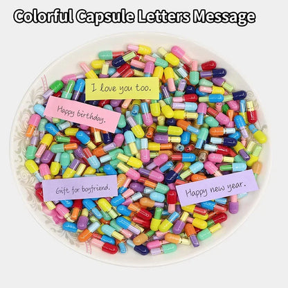 Message Capsules Love Pill with Roll Paper Blank Notes Wish Bottle Capsule Emoticon Smile Pills Wedding Party Valentine's Gift