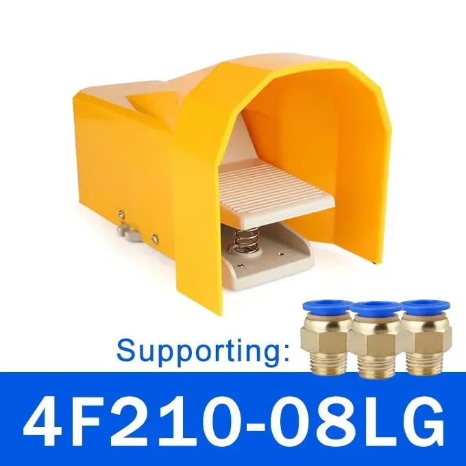 Lockable Pneumatic Foot Pedal Valve Switch 2 Position 5 Way Air Control Valve FV320 FV420 4F210-08GL for Industrial Machinery