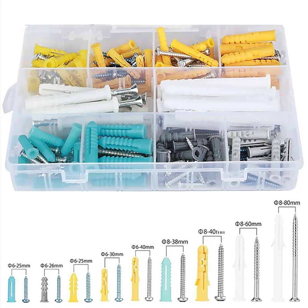 300pcs M5 M6 M8 Self Tapping Expansion Screw High Strength Self-tapping Screws Kit Wall Anchors And Screws For Drywall Tools