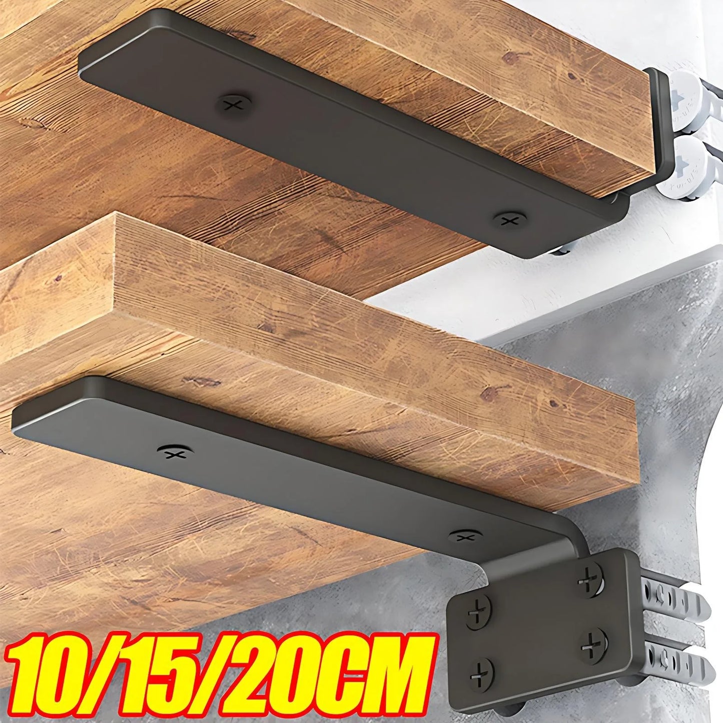 Concealed Right Angle Bracket – 10/15/20CM Shelf Support Wall Mounted Furniture Holder for Desk, Kitchen & Home Shelves