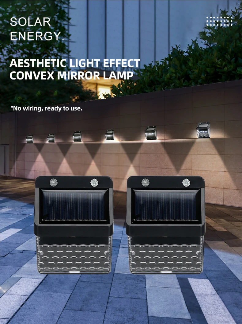 Mini Solar LED Wall Lamp with Light Sensor Waterproof Garden Light