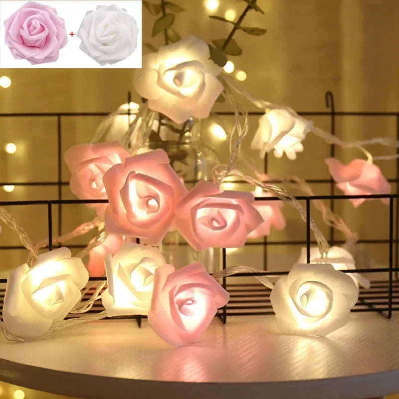 3m LED Rose Light Wedding Valentine's Day Girl Room Small Garden Decoration Night Light Christmas Fairy Light Decoration