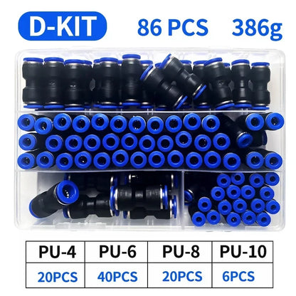 PU Pneumatic Straight Push-In Fitting — PU4 PU6 PU8 PU10 PU12, 4–12mm Air Hose Tube