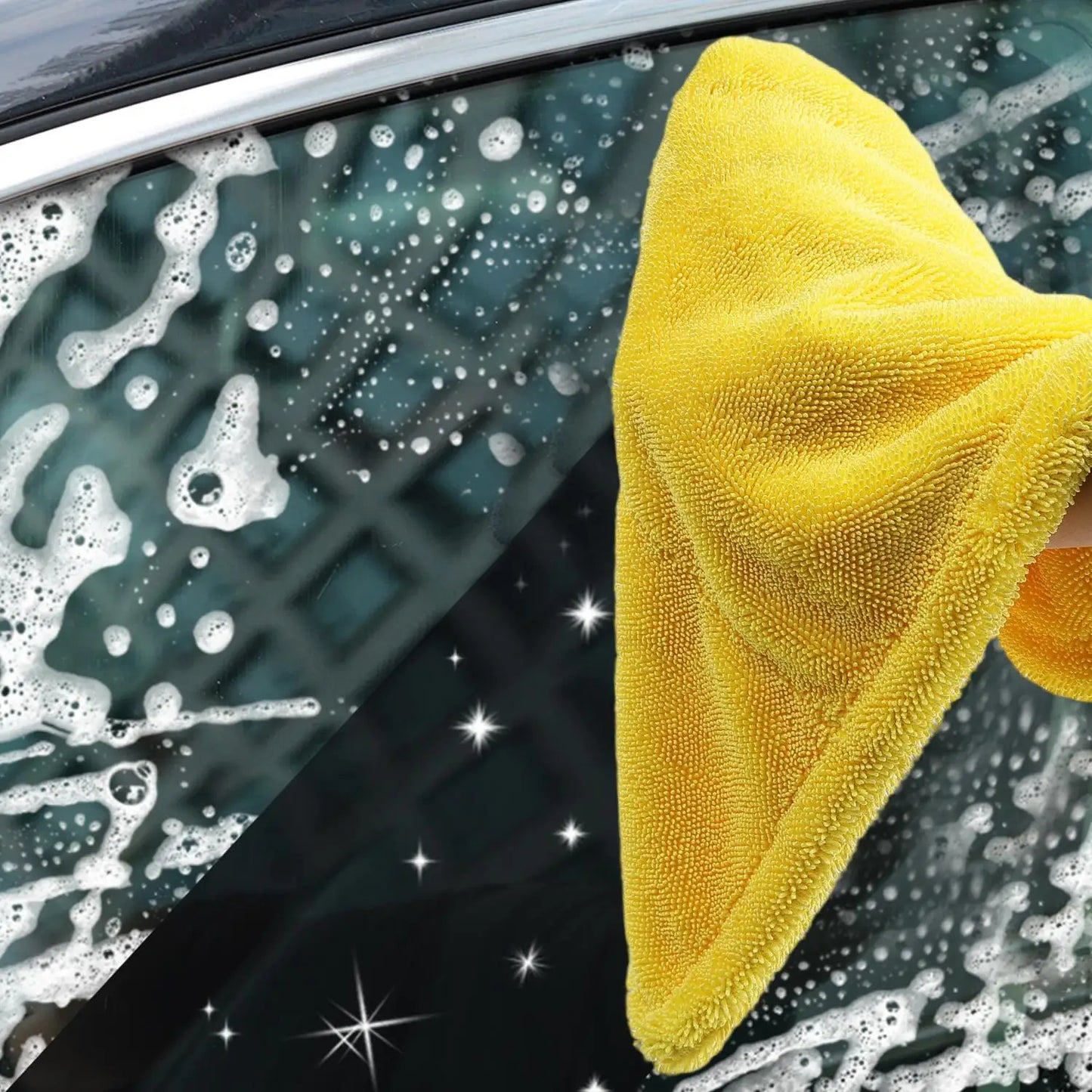 Multifunction Absorbent Microfiber Car Wash Towel Drying Cloth Rag for Auto Detailing Cleaning Polishing Waxing 45x30cm Yellow
