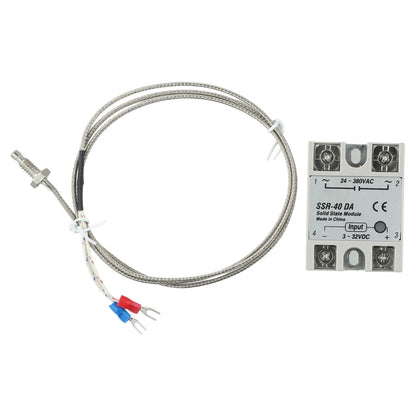Comprehensive PID Controller Kit REX C100 For SSR 40DA and K Thermocouple for Effective Temperature Management