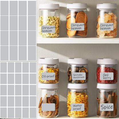 300/160Pc Waterproof Labels Stickers Kitchen Bottle Jars Organizer Label Reusable Adhesive Sticker Packaging Food Category Label