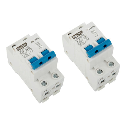 DC Miniature Circuit Breaker 2 Pole 1000V 32 Amp Isolator DC Disconnect Switch Thermomagnetic 10 A-63A 1.42 X 2.95 X 3.15 Inches