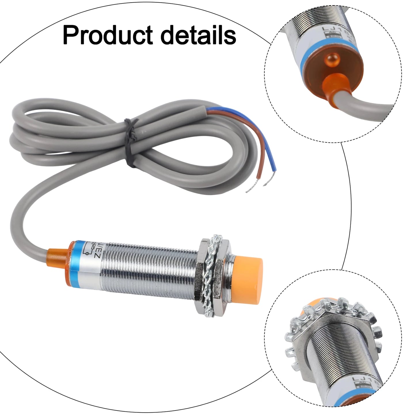 LJ18A3-8-J/EZ AC 90-250V 2-Wire Inductive Proximity Sensor Switch with 8mm Sensing Distance for Metal Object Detection