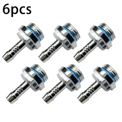 Water Cooling Barb Fitting 2-Touch G1/4 Thread Hose Pagoda Connector with Waterproof Sealing Ring, 4–14mm