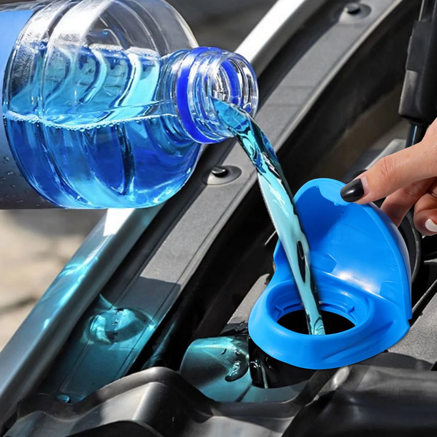 Universal Windscreen Washer Reservoir Cap Lid Funnel for Car