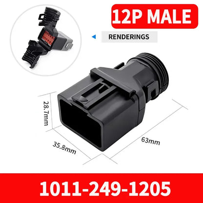 2-12P DT Connector Male Female Tail Clip Set 1011-235-0405 with Corrugated Pipe Harness Protective Sheath