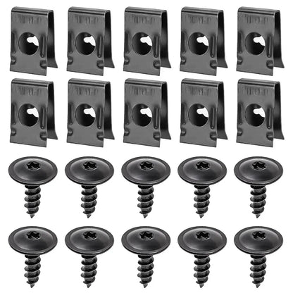 Auto Metal U-Shaped Spacers &amp; Self-Tapping Screws Kit — Car &amp; Motorcycle Body Panel Modification Accessories