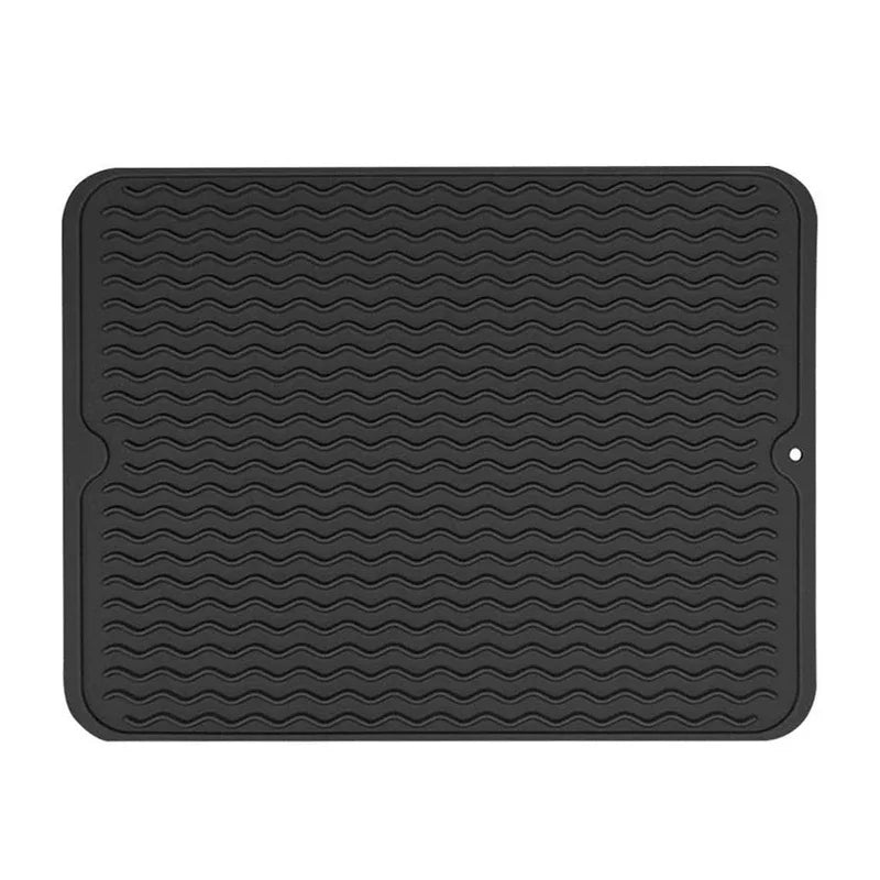 Silicone Dish Drying Mats — Heat Resistant Trivet, Drip Tray &amp; Cup Coasters, Non-Slip Pot Holder for Kitchen