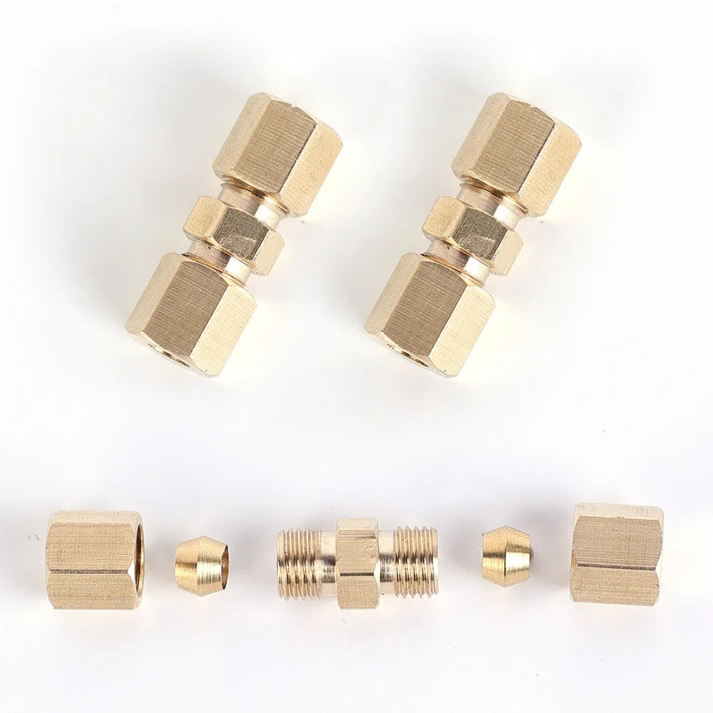 Universal Auto Brake Hose Brass Fittings 3/16" Export Brake Lines Pipe Union Fittings Straight Brass Connector Car Accessories
