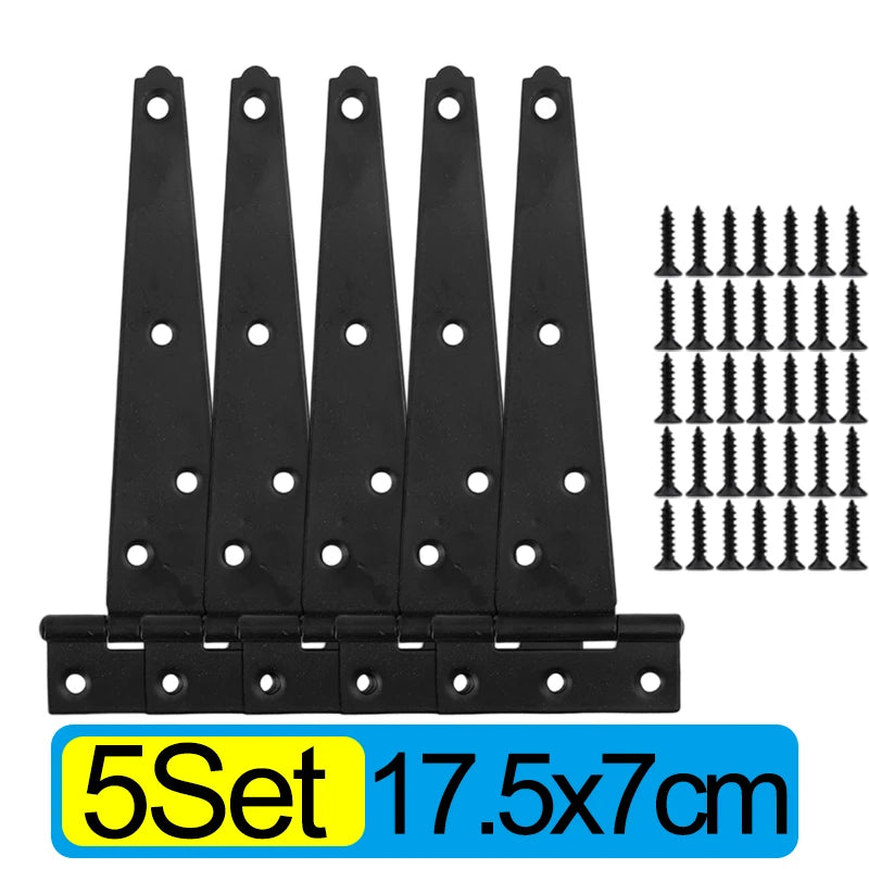 Iron Cold Rolled Steel T Shape Hinge Iron Triangle Hinge Sturdy Shed Hinge Door Gate Hinges for Home Store Furniture Hardware
