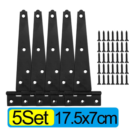 Iron Cold Rolled Steel T Shape Hinge Iron Triangle Hinge Sturdy Shed Hinge Door Gate Hinges for Home Store Furniture Hardware