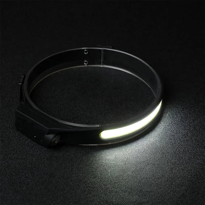 Portable LED Sensor Headlamp USB Rechargeable Built-in Battery