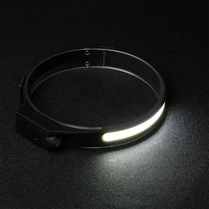 Portable LED Sensor Headlamp USB Rechargeable Built-in Battery