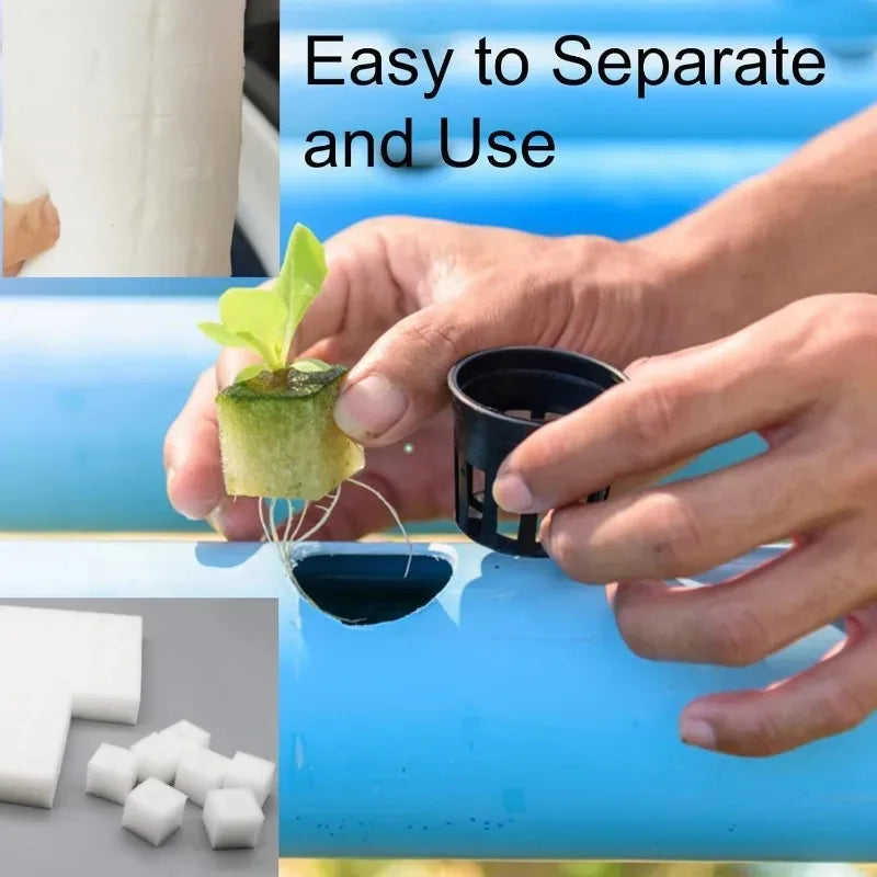 500/100PCS Hydroponic Plant Sponge Garden Cultivation Seedling Soilless Culture Planting Tools Vegetables Nursery Pots Trays