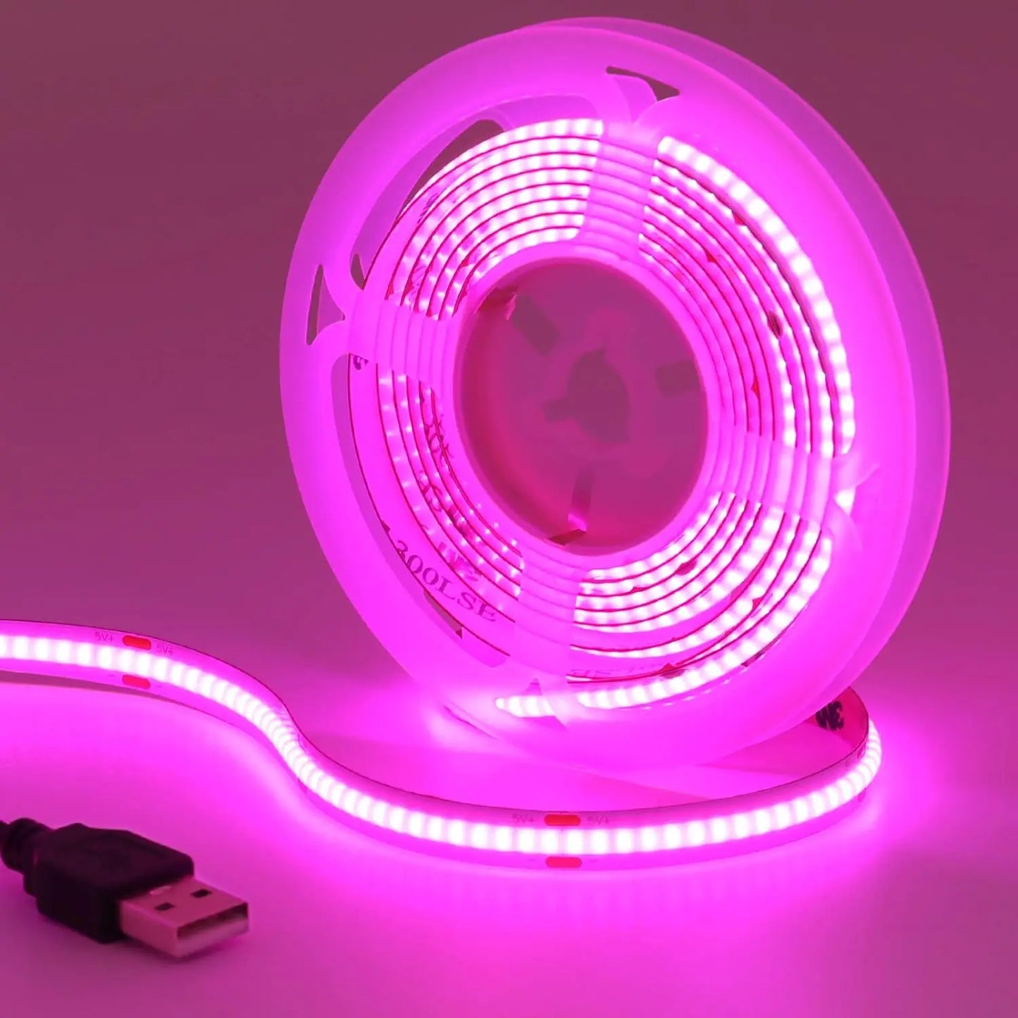 DC 5V USB COB Strip 320Leds/M White/Blue/Pink/Yellow/Pink/Red Flexible Ribbon Rope Night Lamp TV Backlight LED Strip