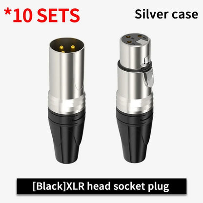 3Pin XLR Color Head Pure Copper Pin Male and Female Audio Microphone Connector Canon Welding Plug Socket