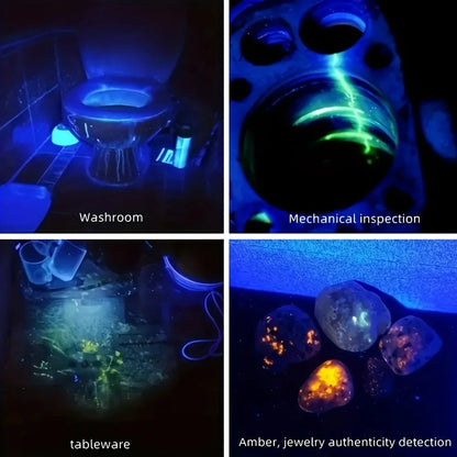 365nm Purple Light Lamp BlackLight Banknote Detection USB Charging Flashlight Curing Colloidal Pet Moss Cat Stains Detector
