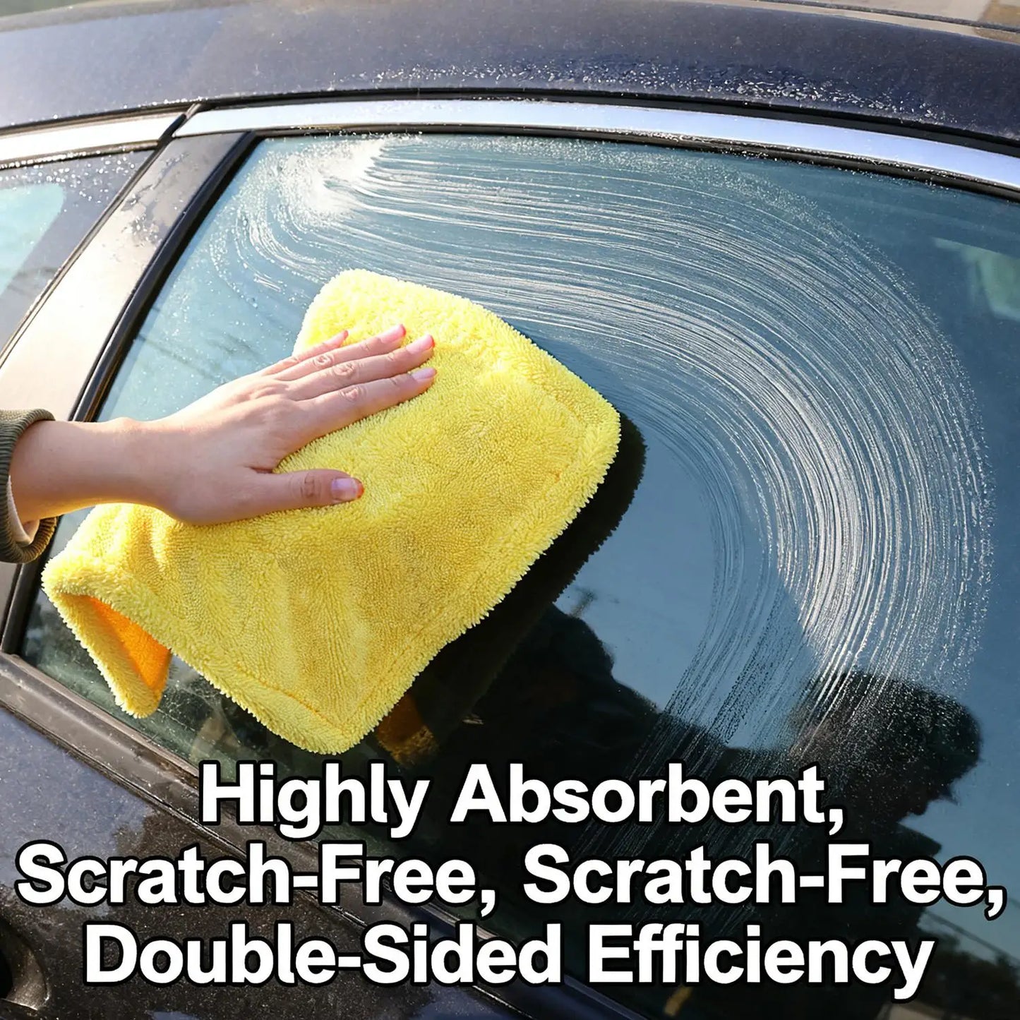 Multifunction Absorbent Microfiber Car Wash Towel Drying Cloth Rag for Auto Detailing Cleaning Polishing Waxing 45x30cm Yellow