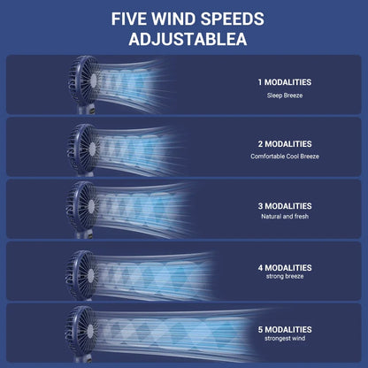 Creative Mini Handheld Small Fan USB Charging Portable 5 Speed High Wind Desktop Office Travel Pocket Fan Student Indoor Quiet