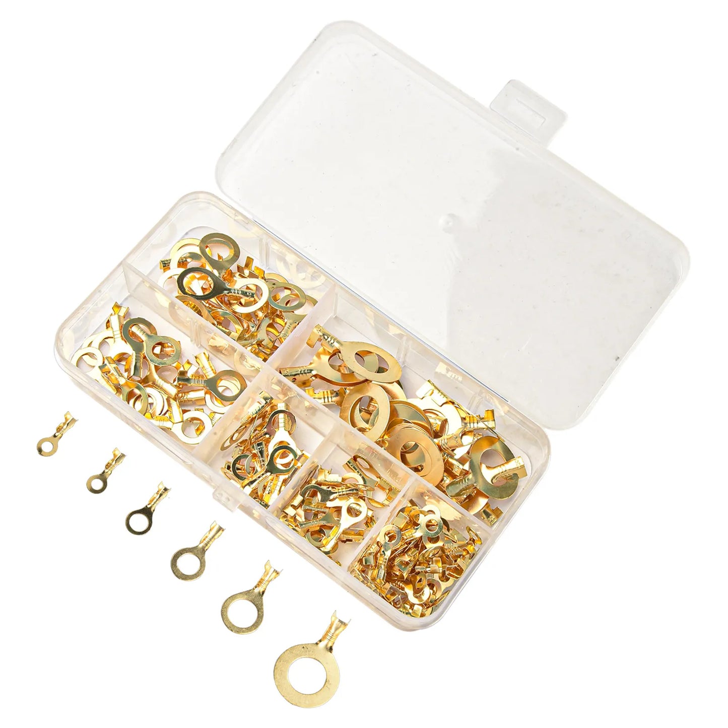 10.0mm 20pcs Ring Eye Terminal Different Sizes 150PCS Brass Material Manual Measurement Slight Measurement Deviation