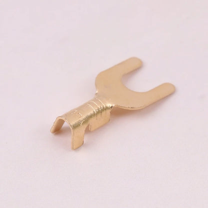 50pcs U-Shaped Brass Grounding Lug Fork Terminal Connector