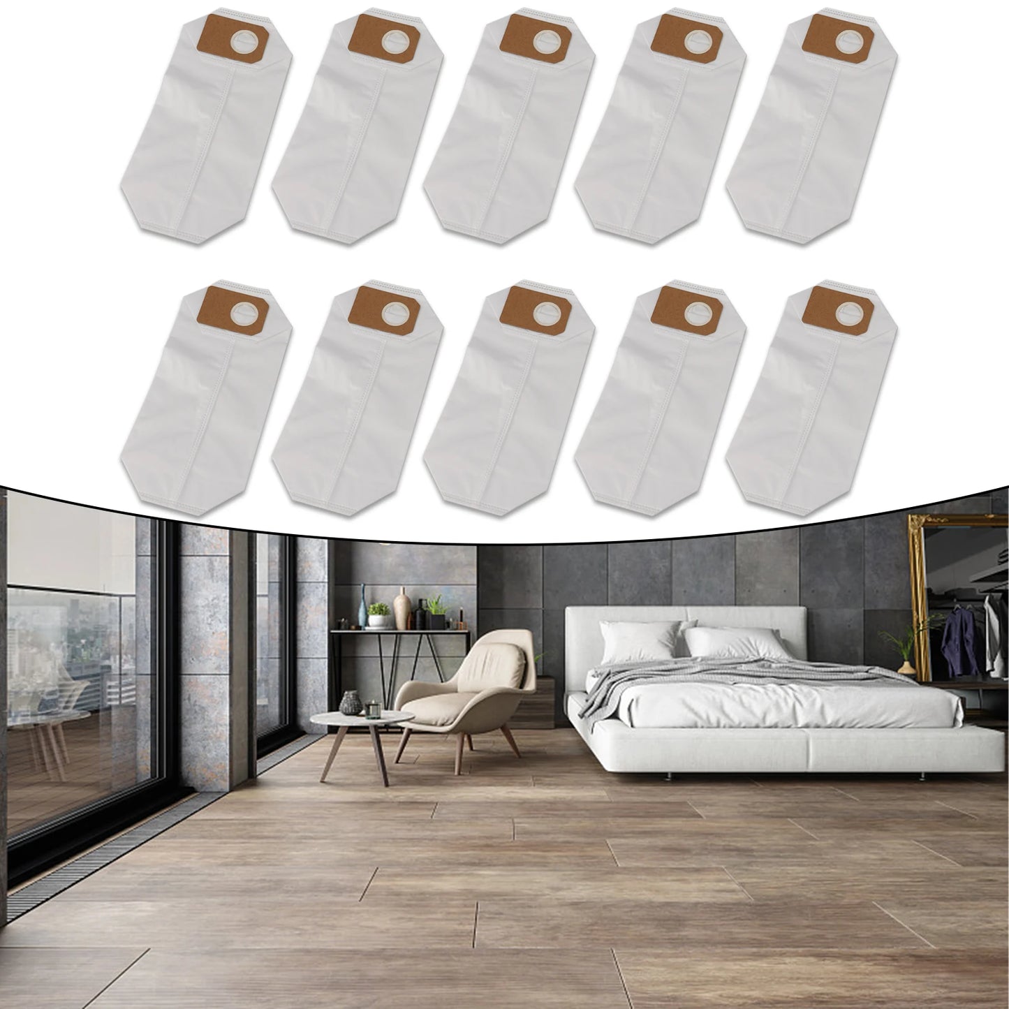 410 Dust Bags for Uwant V100 K100 Robot Vacuum Cleaner Two Layer Filtration System to Minimize Dust Release During Emptying