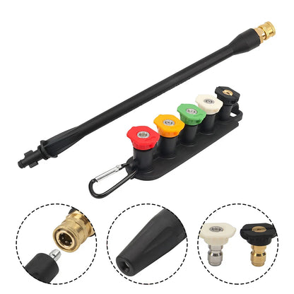 Pressure Washer Spray Wand — 1/4” Quick Connect Extension Lance with 5 Nozzles for High-Pressure Cleaning