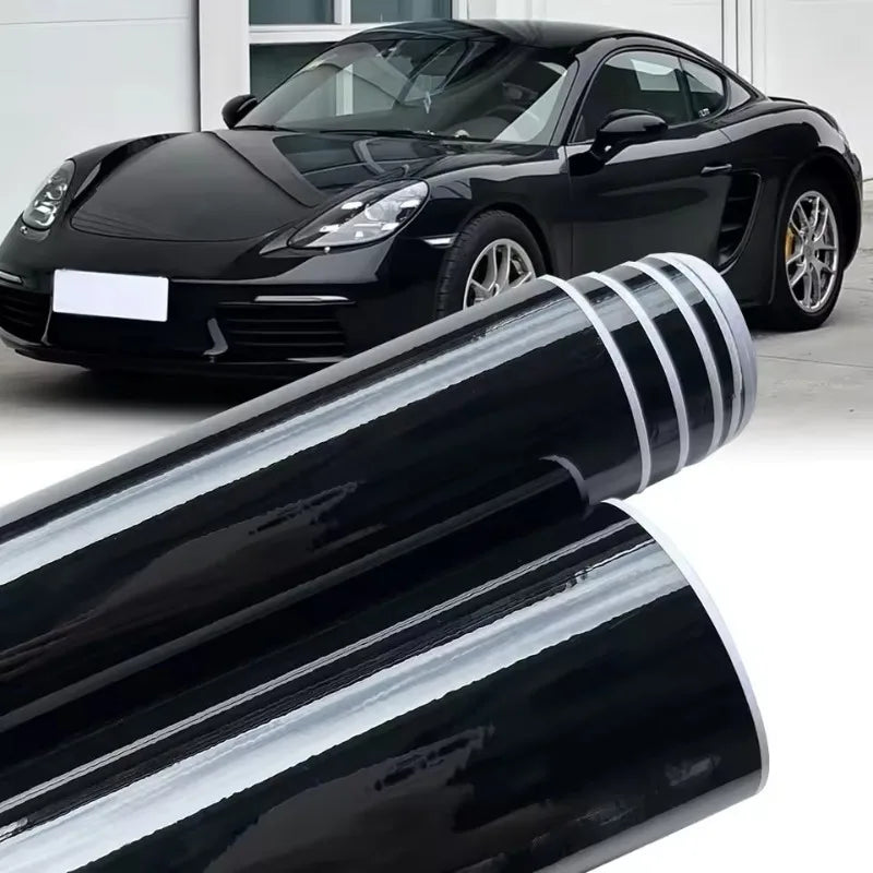 Car Glossy Black Sticker Waterproof Air Release DIY Stickers Car on The Hood Adhesive Vinyl for Auto Motorcycle Body Stickers