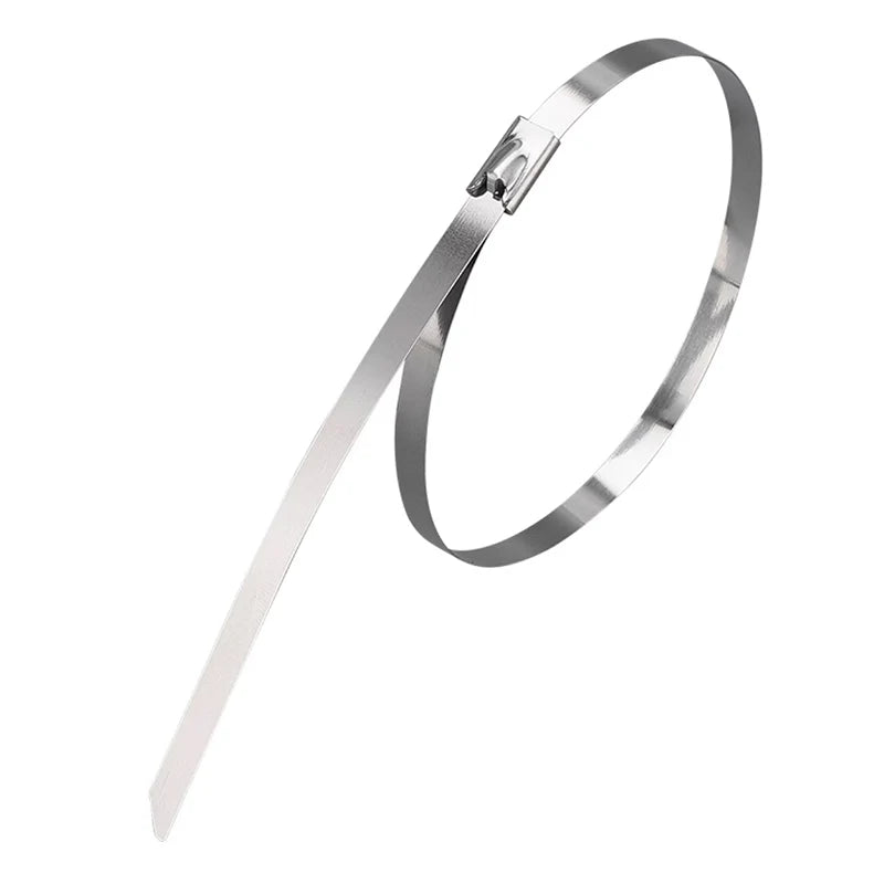 304 Stainless Steel Zip Ties Heavy-Duty Self-Locking Metal Cable Ties 4.6mm Anti-Rust Heat Resistant for Marine Outdoor