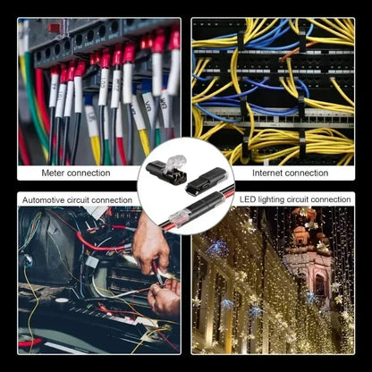 Double-Wire Electric Plug-in Connectors with Buckle Terminal Block Waterproof Cable Clamps Quick Connect Snap for Secure Wiring